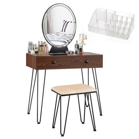 Costway Vanity Makeup Dressing Table W 3 Lighting Modes Mirror Touch