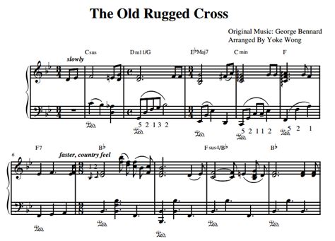 The Old Rugged Cross Piano Sheet Music Piano Mother