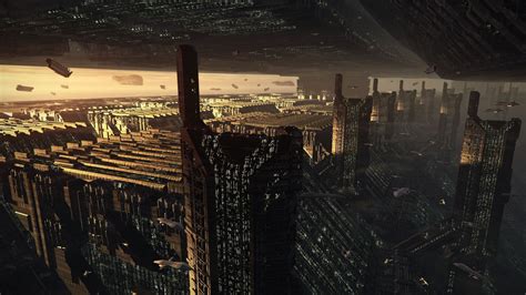 1920x1080 City Art Ship Future Transport Towers Coolwallpapersme