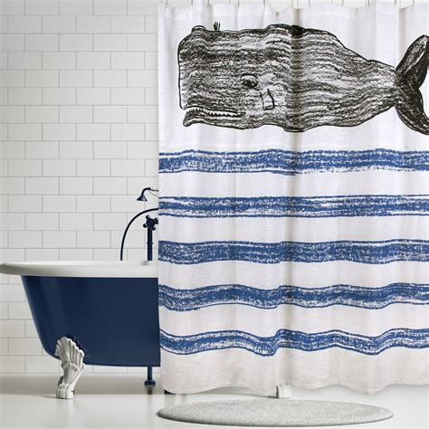 Check spelling or type a new query. Thomas Paul Whale Cotton Sketch Shower Curtain | AllModern