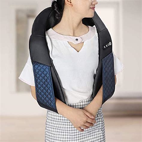 Eashuhe Neck And Shoulder Massager With Heat Shiatsu Back Massage Pillow With 3d Deep Tissue