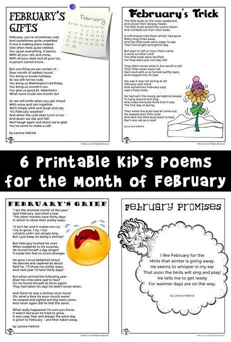 Kids Poems For The Month Of February Woo Jr Kids Activities
