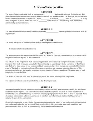 17 Printable articles of incorporation sample pdf Forms ...