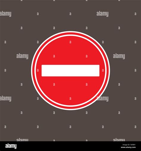 No Entry Sign Vector Illustration Flat Design Stock Vector Image