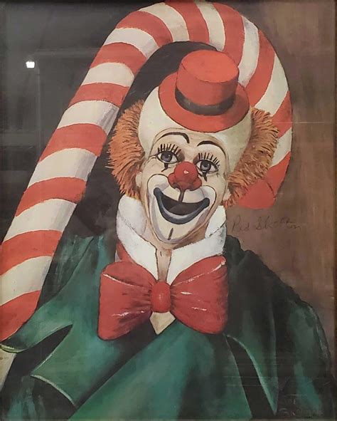 Lot 1972 Red Skelton Candy Cane Clown Print