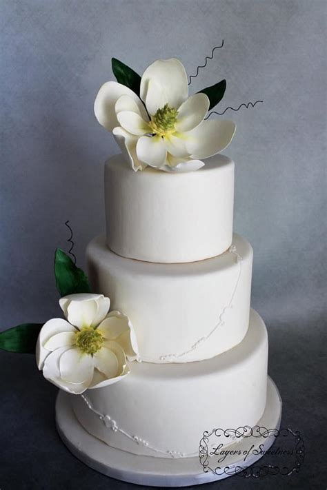 Magnolia Flower Wedding Cake Very Pretty Wedding Cakes With Flowers