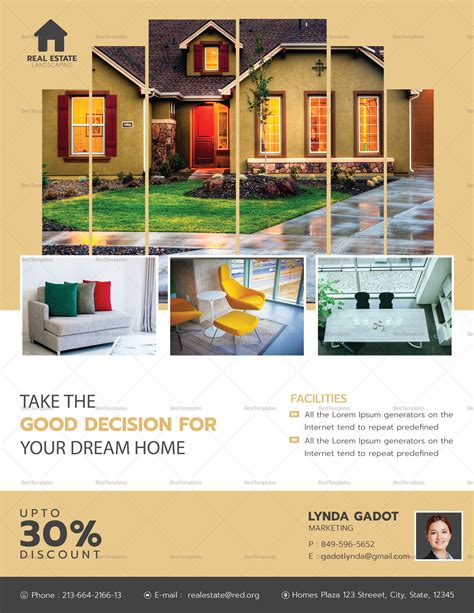 Luxury Real Estate Flyer Design Template In Word Psd Publisher