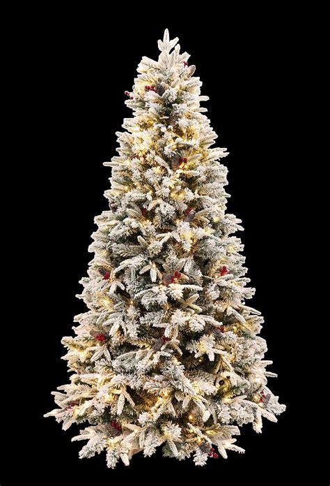 Buy Chhd 7 Foot Pre Lit Light Flocked Balsam Fir Christmas Tree7ft Pre