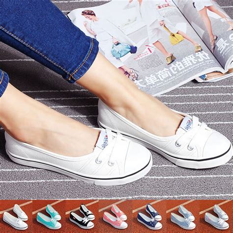 2017 New Spring Summer Shallow Mouth Women Canvas Shoes Chaussure Femme