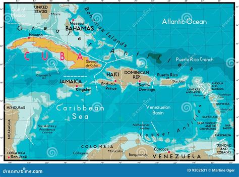 Cuba And Caribbean Sea Stock Image Image 9302631