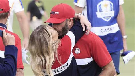 Paulina Gretzky Jumps Into Dustin Johnsons Arms And Kisses Him After