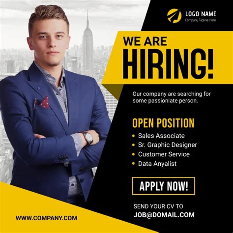 We Are Hiring Banner Post Template Postermywall