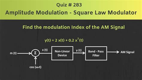 Amplitude Modulation Square Law Modulator Solved Problem Quiz