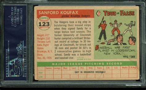 Project 2020 by topps visually reimagines the baseball cards that have defined generations, ushering in a new era of seminal artwork. Lot Detail - 1955 Topps Sandy Koufax Signed Rookie Card (PSA/DNA Graded MINT 9!)