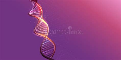 Dna Double Helix Model On A Purple Background Stock Vector