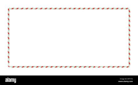 Candy Cane Frame Border For Christmas Design Isolated On White