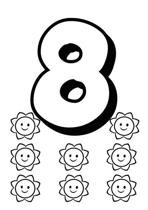 Printable numbers coloring page to print and color : Numbers Coloring Pages for kids printable for free