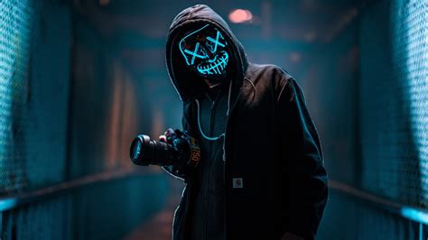 1600x900 Mask Guy With Dslr Wallpaper1600x900 Resolution Hd 4k