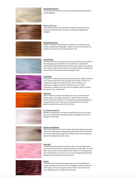 Belle Tress Wigs And Toppers Colour Chart And Descriptions Kristina