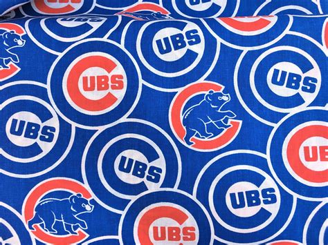Chicago Cubs Mlb 60 Cotton Fabric By The Yard All Over