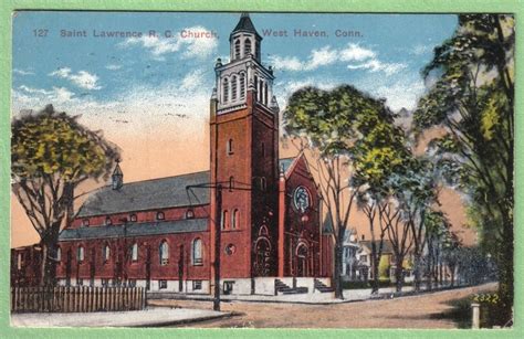 Saint Lawrence R C Church West Haven Ct Postcard Saint Lawrence