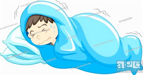 Boy In Bed Having Nightmare Illustration Stock Vector Vector And Low