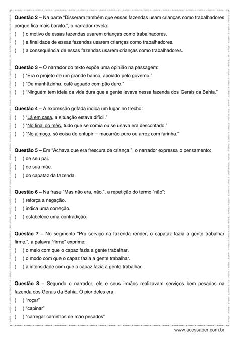 Interpreta O De Texto Ensino M Dio Portugu S Com Gabarito Pdf Edulearn