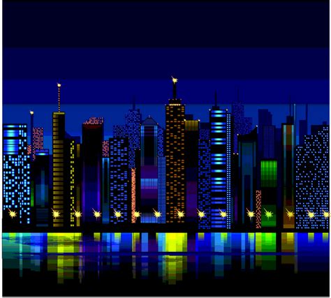 City At Night Vector