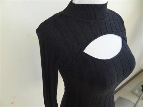 Fashion Sexy Cosplay Show Cleavage High Collar Turtleneck Knitted Pullovers Sweaters For Big