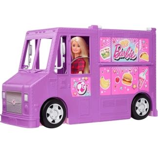 El vehículo tiene 45,7 cm de largo, incluye coloridos gráficos de alimentos barbie en el exterior y se abre para preparar y servir. Barbie Food Truck. Smart lilla Barbie madvogn, hvor din ...