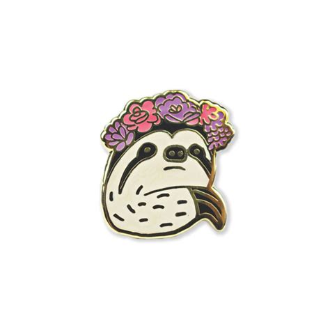 Linda Enamel Pin Sloth Pin Etsy