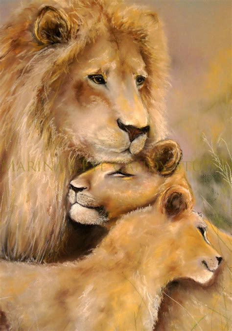 Lion Art Print Lion Painting Safari Lion Cub Nursery Etsy