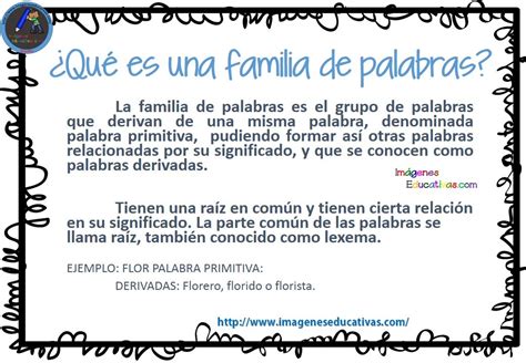 Aprende Con Mamen Familia De Palabras