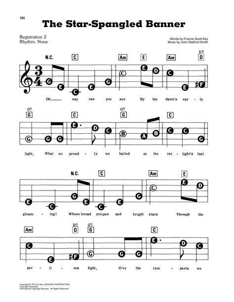 You've found the free sheet music and tab for the star spangled banner. The Star-Spangled Banner Sheet Music | Francis Scott Key | E-Z Play Today