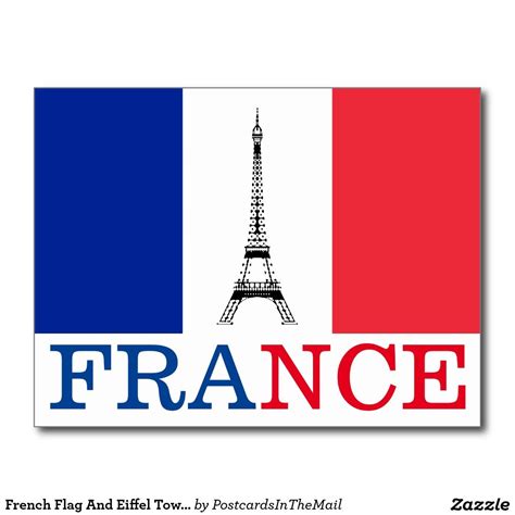 French Flag And Eiffel Tower France Postcard French Flag World