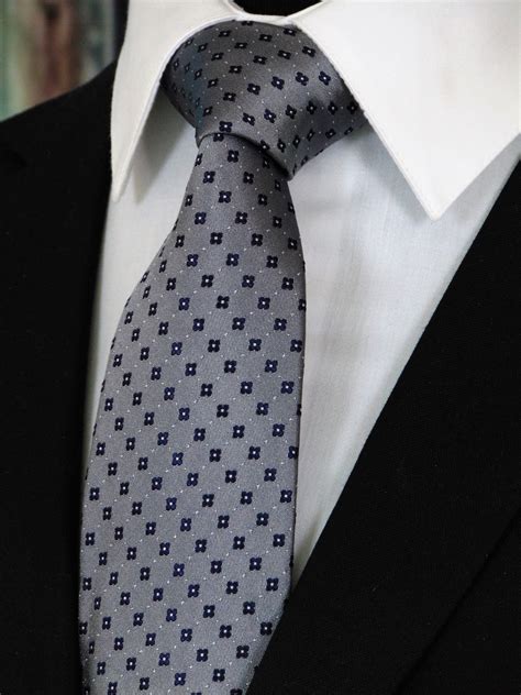 Silver And Black Tie Mens Classic Silver And Black 100 Silk Necktie