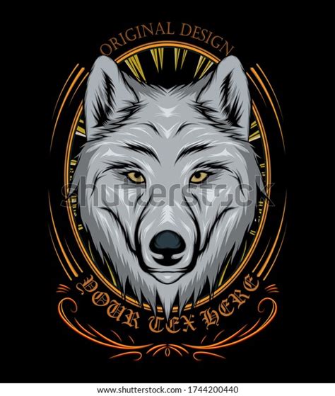 Wolf Face Design Wolf Mascot Art Stock Illustration 1744200440
