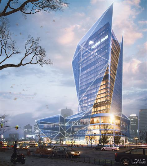 Polygon Office Tower On Behance Modern Architecture Office Building