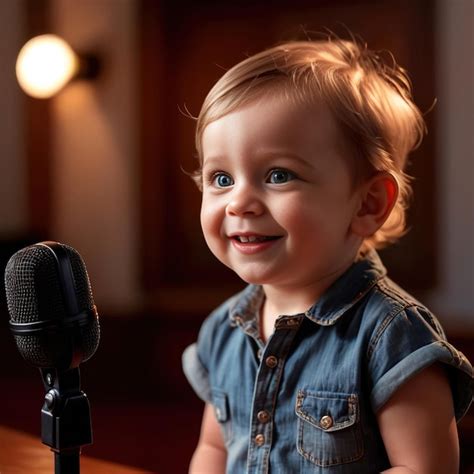 Premium Photo Small Child Happy And Confident Giving Speech At Press