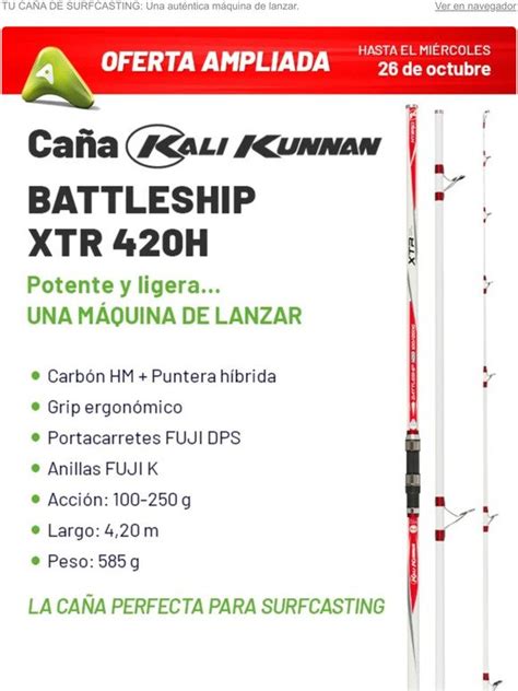 Alvarez 39 euros Caña Surfcasting Kali Kunnan Battleship XTR 420H