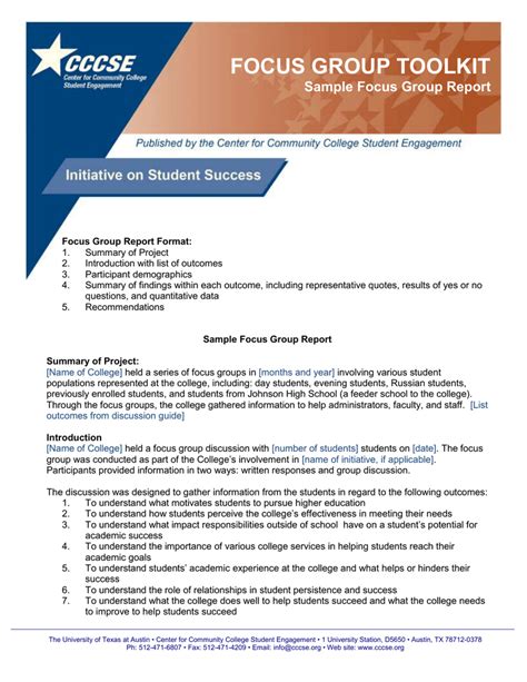 Focus Group Discussion Report Template Professional Template