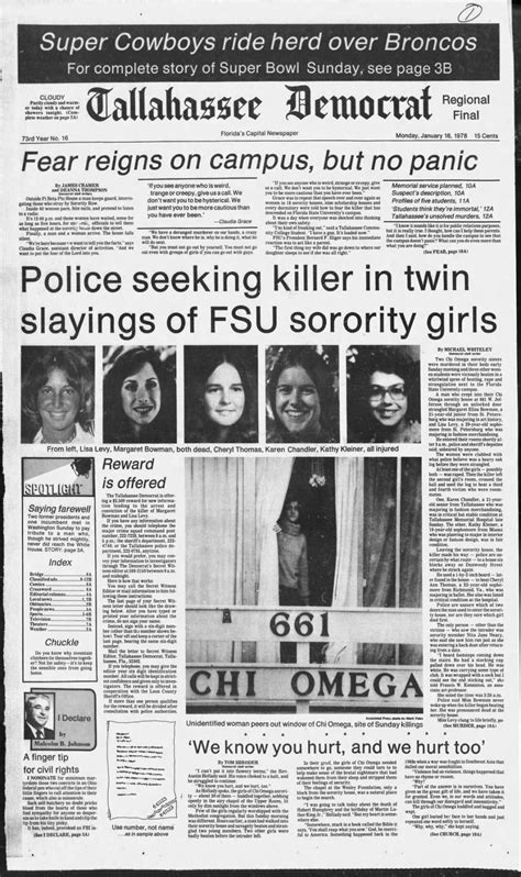 On Jan 15 1978 An Intruder Broke Into The Chi Omega Sorority House At