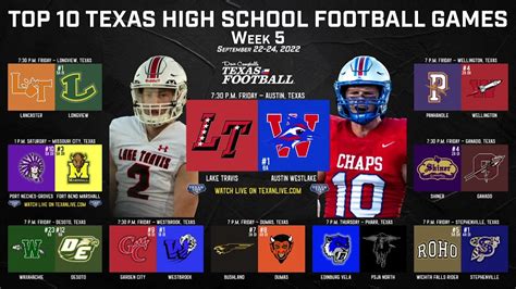Dctfs Top 10 Texas High School Football Games Of The Week Week Five