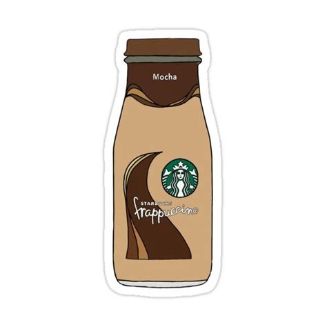 A Starbucks Coffee Bottle Sticker On A White Background