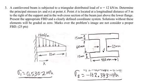 Solved 3 A Cantilevered Beam Is Subjected To A Triangular