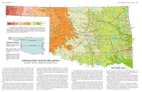Topographic Map Of Oklahoma Oklahoma Geological Survey