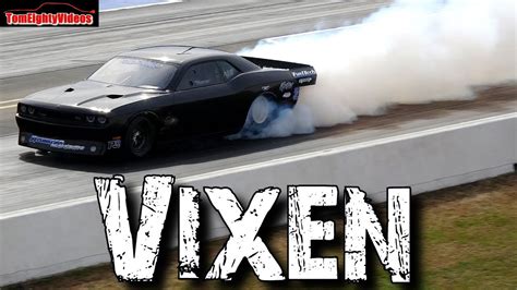 Vixen 4500hp Twin Turbo Hemi Dodge Challenger Big Tire Car Drag Racing Youtube