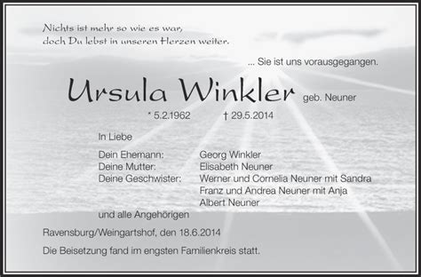 Traueranzeigen Von Ursula Winkler Schwaebische De Trauerportal My Xxx