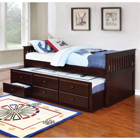 Coaster Furniture La Salle Twin Captains Bed With Trundle And Storage