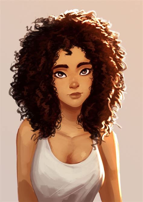 Casual african american girl with curly hair and big earrings. Curly by Raichiyo33.deviantart.com on @DeviantArt ...